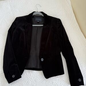 Banana Republic Black Velvet Tailored Blazer